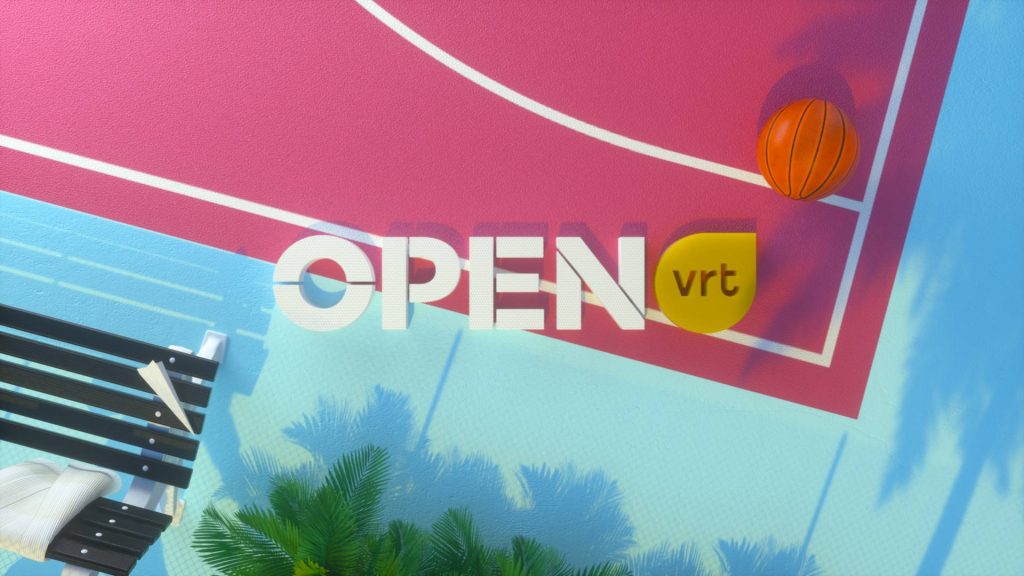 Basketball court Open Vrt Ident  intro render Lion Beach 3d