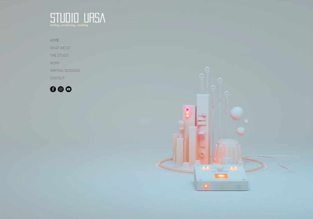 Studio Ursa Artwork by Lion Beach 3D render website screenshot